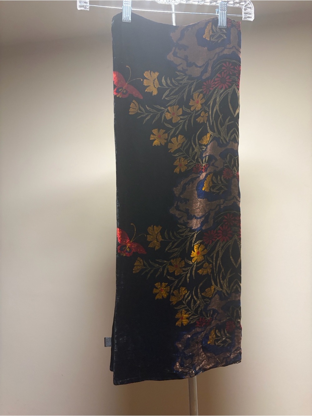 Joseph Chelsey Floral Butterfly 🦋 Silk Velvet Scarf